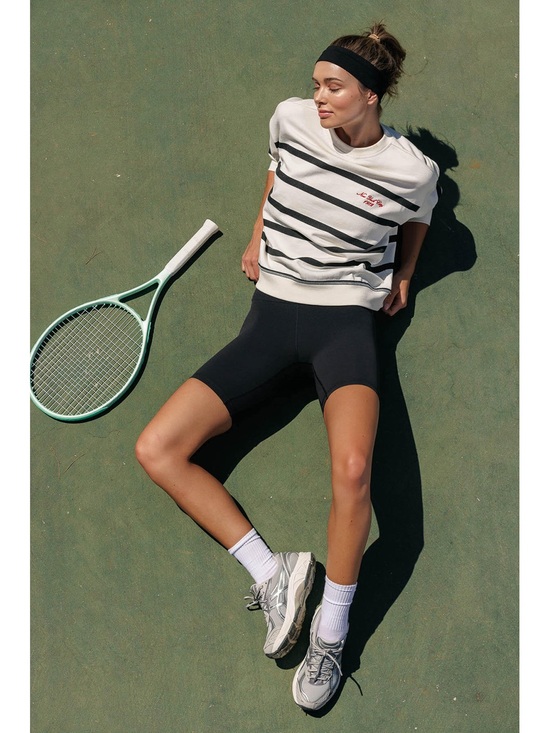Lazy Sundays Tops - NY Embo Stripe Pullover Sweatshirt - Off White - Lazy Sunday